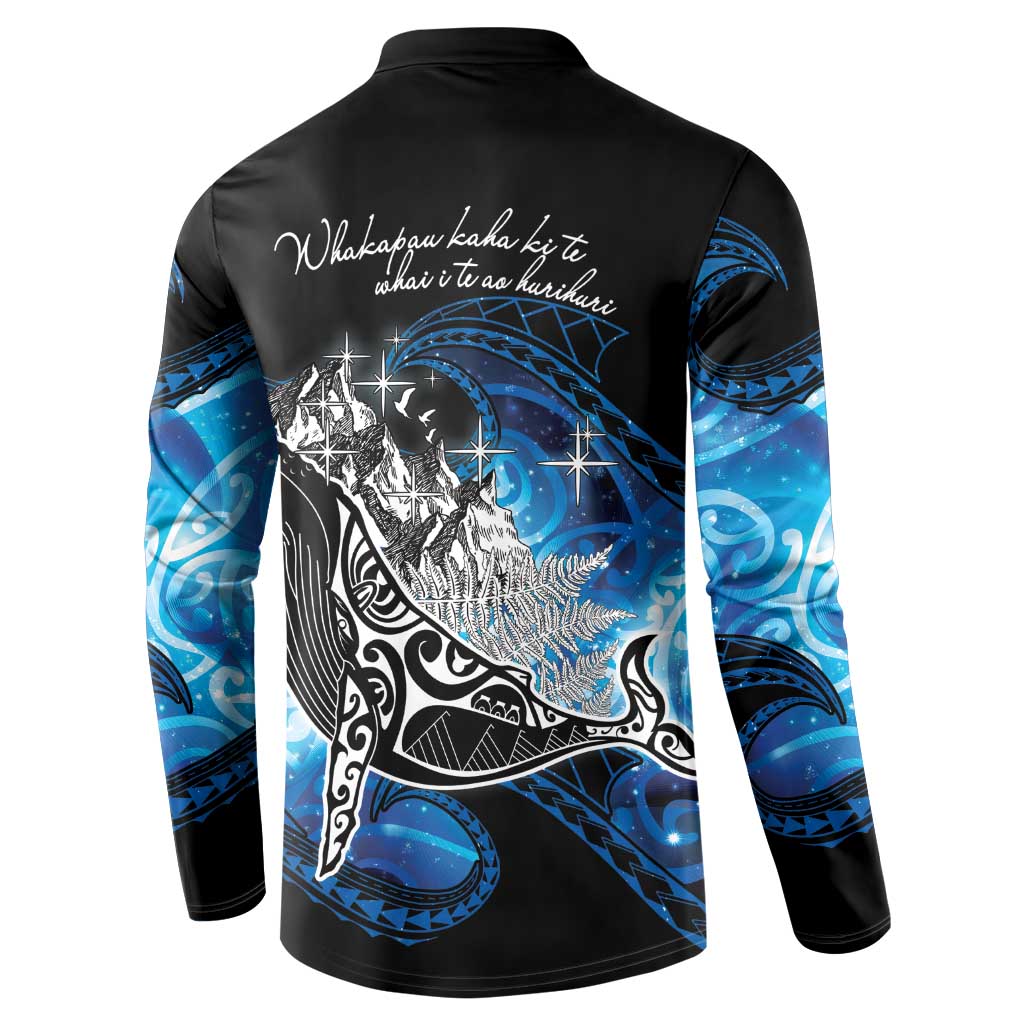 Maori Matariki Te Araroa Paikea Starry Button Sweatshirt Tangaroa Whakatauki LT7 - Polynesian Pride