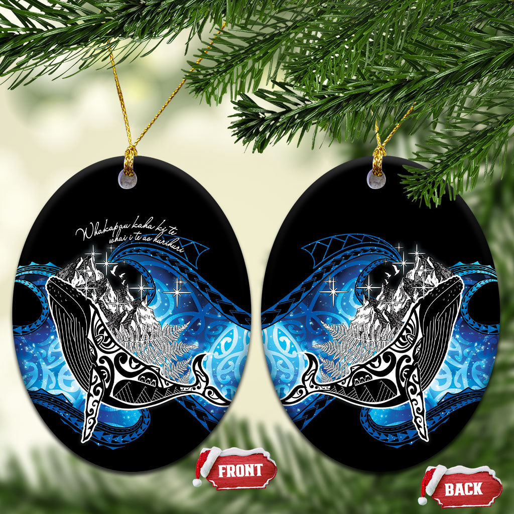 Maori Matariki Te Araroa Paikea Starry Ceramic Ornament Tangaroa Whakatauki LT7 Oval Black - Polynesian Pride