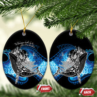 Maori Matariki Te Araroa Paikea Starry Ceramic Ornament Tangaroa Whakatauki LT7 Oval Black - Polynesian Pride