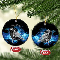 Maori Matariki Te Araroa Paikea Starry Ceramic Ornament Tangaroa Whakatauki LT7 Circle Black - Polynesian Pride