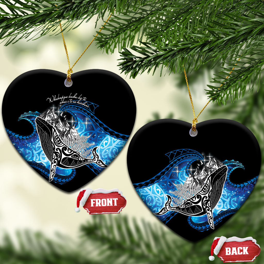 Maori Matariki Te Araroa Paikea Starry Ceramic Ornament Tangaroa Whakatauki LT7 Heart Black - Polynesian Pride