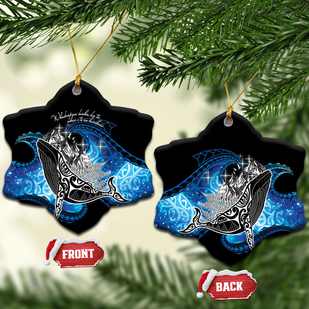 Maori Matariki Te Araroa Paikea Starry Ceramic Ornament Tangaroa Whakatauki LT7 Snow Flake Black - Polynesian Pride