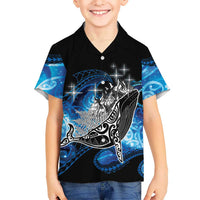 Maori Matariki Te Araroa Paikea Starry Kid Hawaiian Shirt Tangaroa Whakatauki LT7 Kid Black - Polynesian Pride