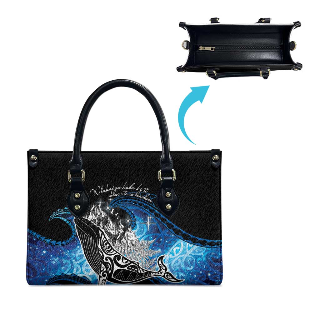 Maori Matariki Te Araroa Paikea Starry Leather Bag Tangaroa Whakatauki LT7 - Polynesian Pride