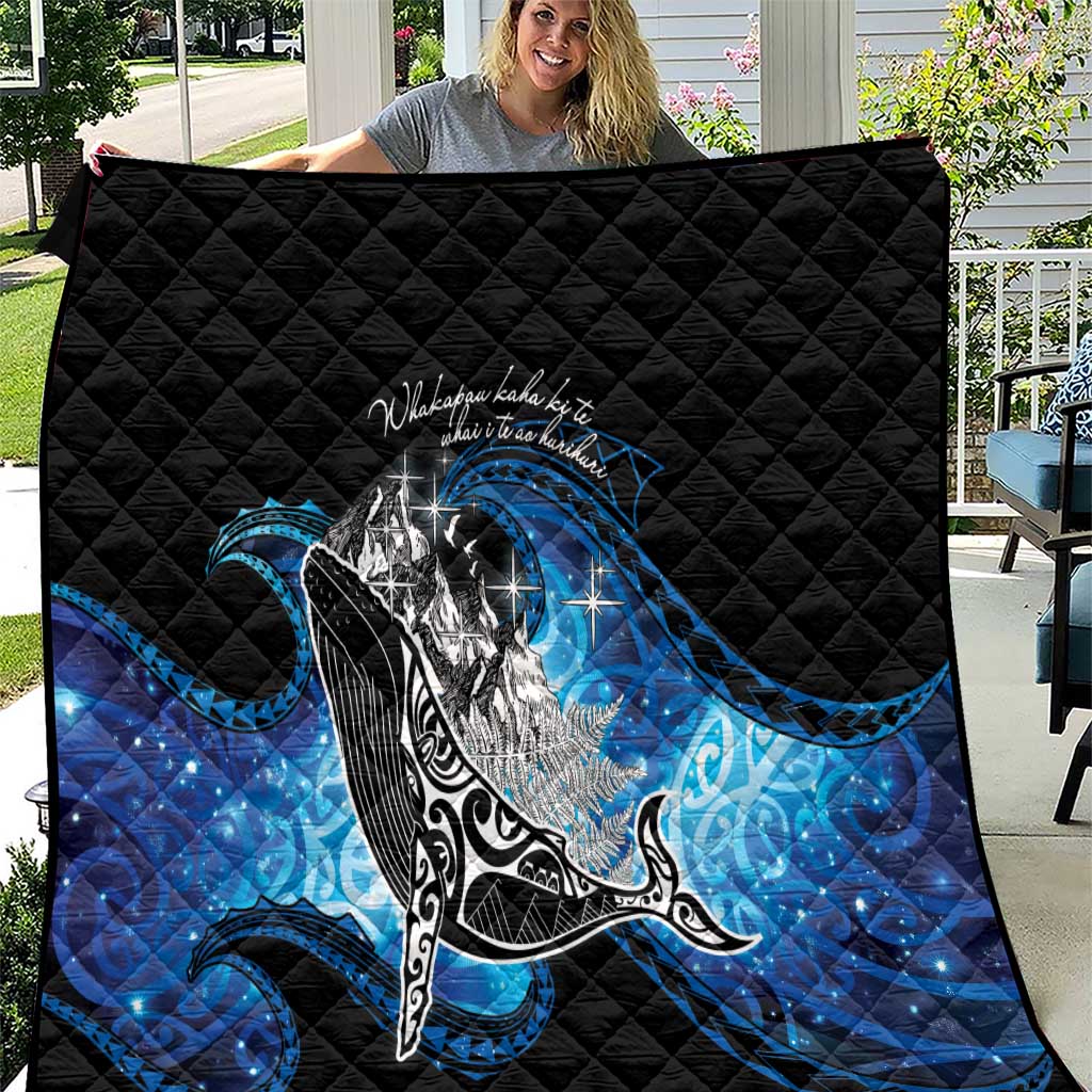Maori Matariki Te Araroa Paikea Starry Quilt Tangaroa Whakatauki LT7 Black - Polynesian Pride
