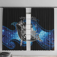 Maori Matariki Te Araroa Paikea Starry Window Curtain Tangaroa Whakatauki LT7 With Hooks Black - Polynesian Pride