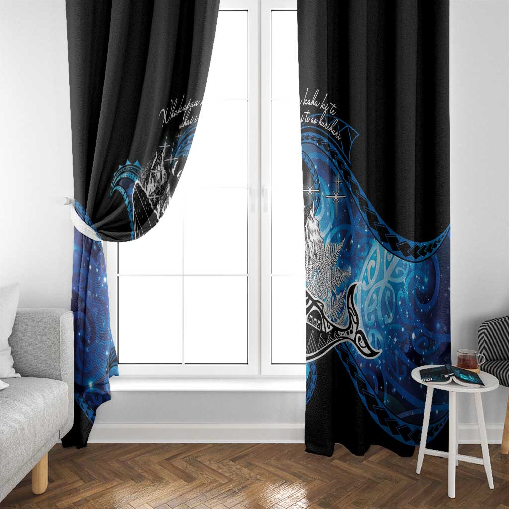 Maori Matariki Te Araroa Paikea Starry Window Curtain Tangaroa Whakatauki LT7 - Polynesian Pride