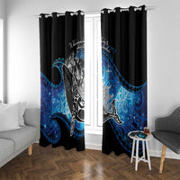 Maori Matariki Te Araroa Paikea Starry Window Curtain Tangaroa Whakatauki LT7 With Grommets Black - Polynesian Pride