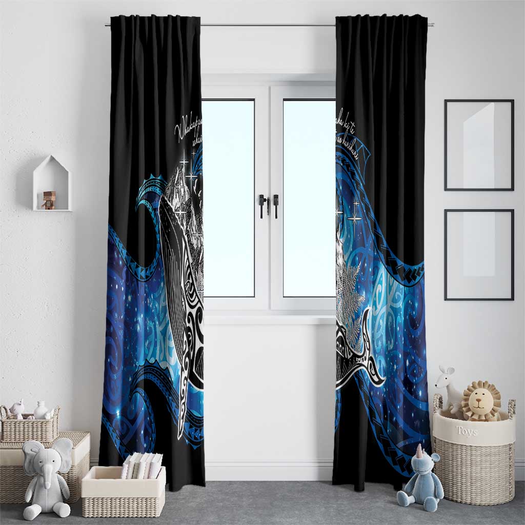 Maori Matariki Te Araroa Paikea Starry Window Curtain Tangaroa Whakatauki LT7 - Polynesian Pride