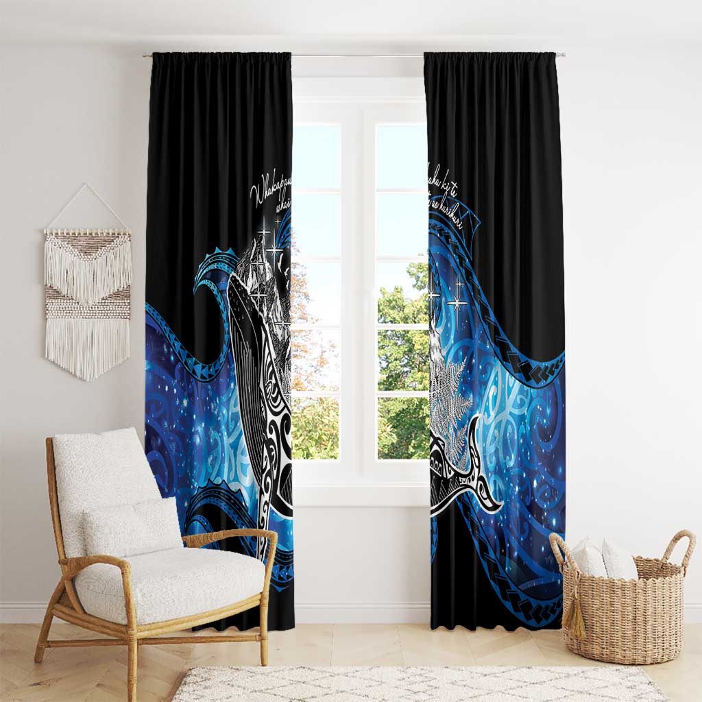 Maori Matariki Te Araroa Paikea Starry Window Curtain Tangaroa Whakatauki LT7 - Polynesian Pride