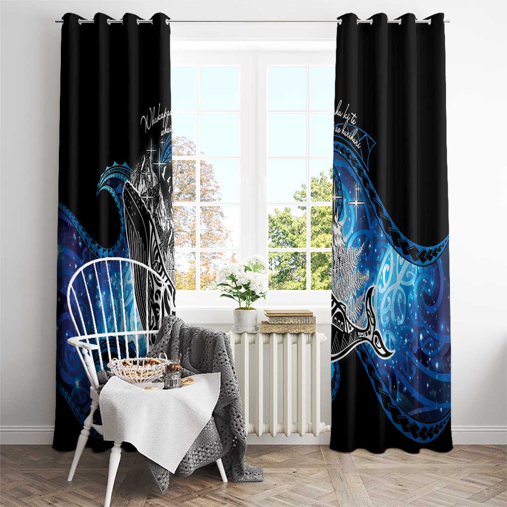 Maori Matariki Te Araroa Paikea Starry Window Curtain Tangaroa Whakatauki LT7 - Polynesian Pride