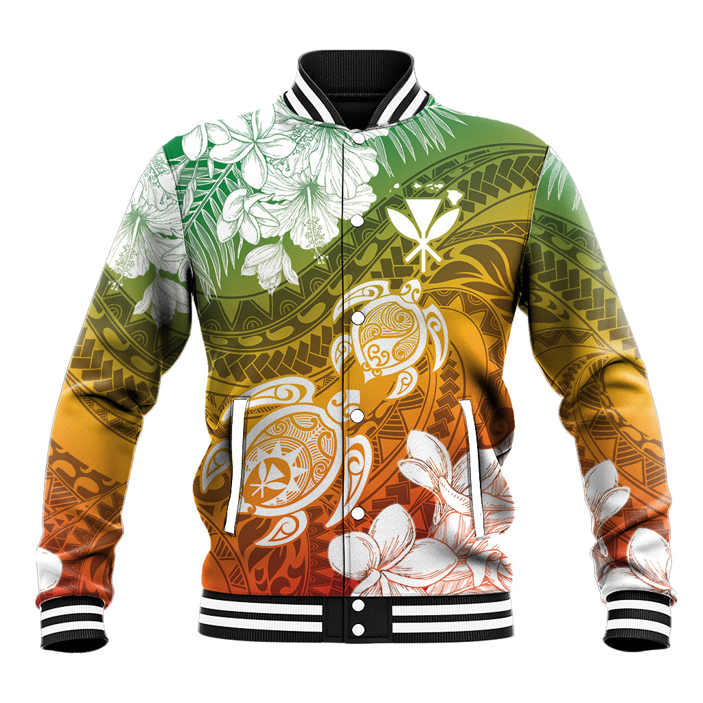 Kanaka Maoli Hawaii Flag Day Baseball Jacket Vibrant Frangipani LT7 Unisex Colorful - Polynesian Pride