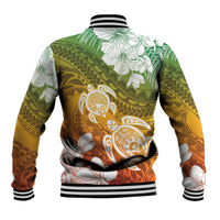 Kanaka Maoli Hawaii Flag Day Baseball Jacket Vibrant Frangipani LT7 - Polynesian Pride
