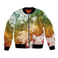 Kanaka Maoli Hawaii Flag Day Bomber Jacket Vibrant Frangipani LT7 Unisex Colorful - Polynesian Pride