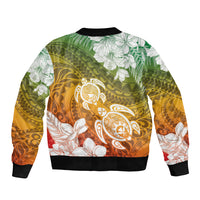 Kanaka Maoli Hawaii Flag Day Bomber Jacket Vibrant Frangipani LT7 - Polynesian Pride