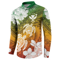 Kanaka Maoli Hawaii Flag Day Button Sweatshirt Vibrant Frangipani LT7 - Polynesian Pride
