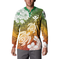 Kanaka Maoli Hawaii Flag Day Button Sweatshirt Vibrant Frangipani LT7 - Polynesian Pride