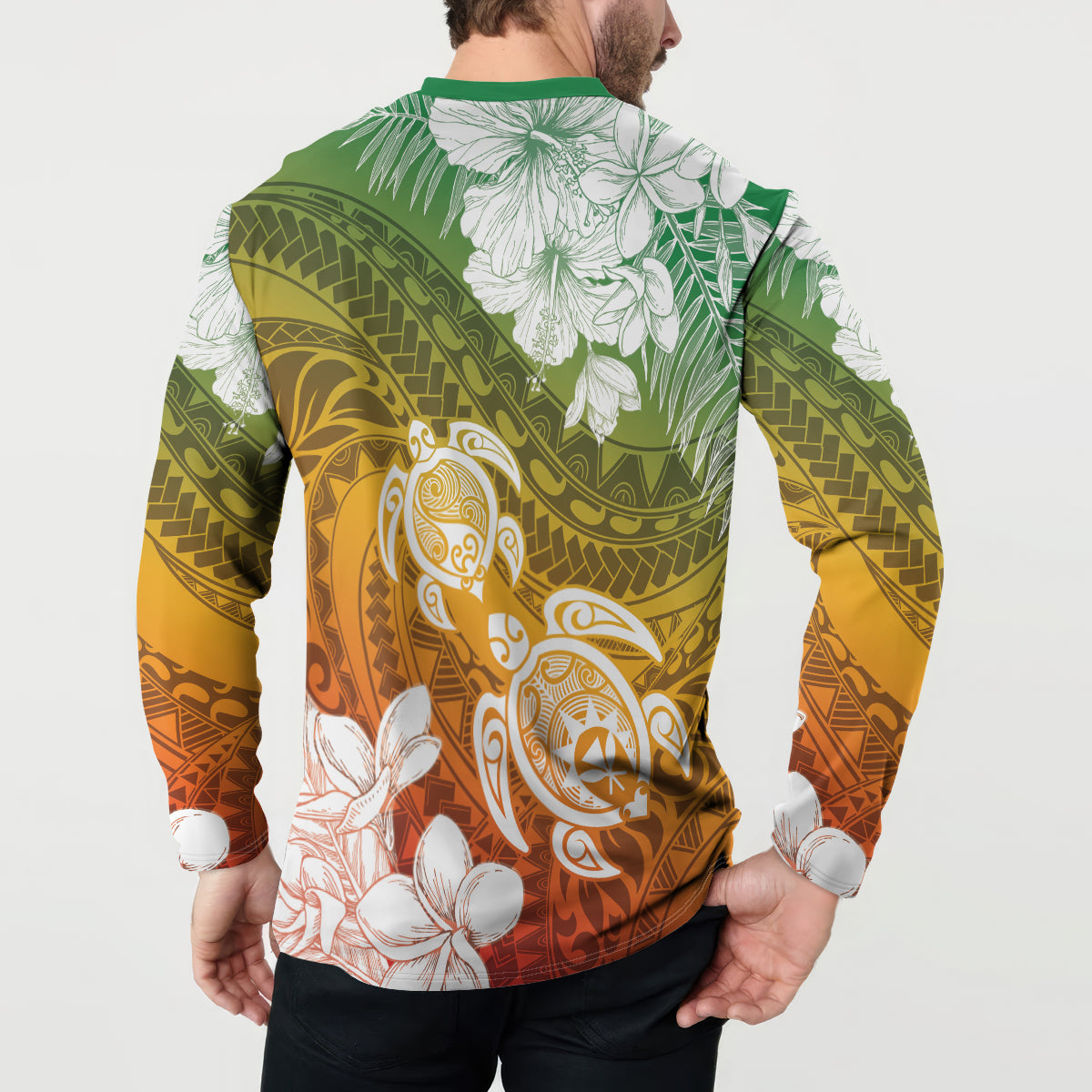 Kanaka Maoli Hawaii Flag Day Button Sweatshirt Vibrant Frangipani LT7 - Polynesian Pride