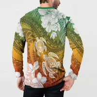 Kanaka Maoli Hawaii Flag Day Button Sweatshirt Vibrant Frangipani LT7 - Polynesian Pride