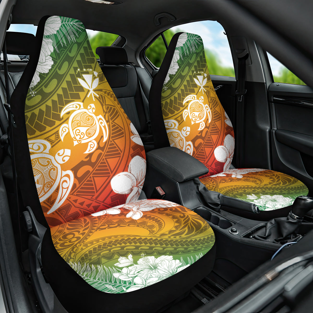 Kanaka Maoli Hawaii Flag Day Car Seat Cover Vibrant Frangipani LT7 One Size Colorful - Polynesian Pride