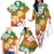 Kanaka Maoli Hawaii Flag Day Family Matching Off The Shoulder Long Sleeve Dress and Hawaiian Shirt Vibrant Frangipani