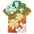 Kanaka Maoli Hawaii Flag Day Family Matching Off The Shoulder Long Sleeve Dress and Hawaiian Shirt Vibrant Frangipani