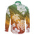 Kanaka Maoli Hawaii Flag Day Family Matching Off The Shoulder Long Sleeve Dress and Hawaiian Shirt Vibrant Frangipani