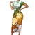 Kanaka Maoli Hawaii Flag Day Family Matching Short Sleeve Bodycon Dress and Hawaiian Shirt Vibrant Frangipani