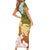 Kanaka Maoli Hawaii Flag Day Family Matching Short Sleeve Bodycon Dress and Hawaiian Shirt Vibrant Frangipani