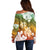 Kanaka Maoli Hawaii Flag Day Off Shoulder Sweater Vibrant Frangipani