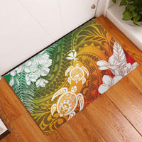 Kanaka Maoli Hawaii Flag Day Rubber Doormat Vibrant Frangipani LT7 Colorful - Polynesian Pride