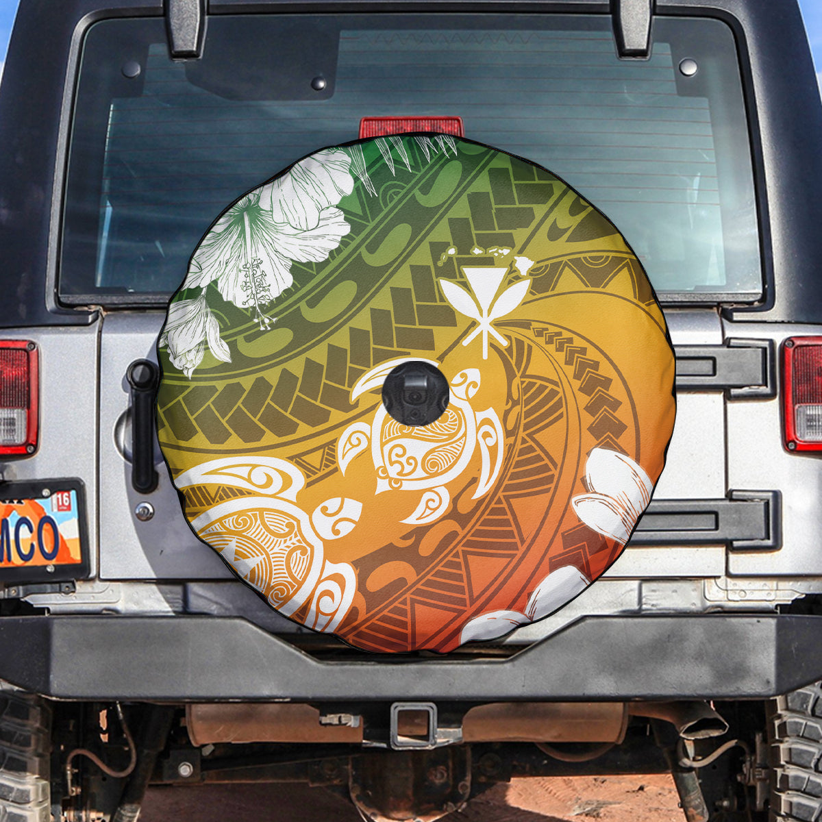 Kanaka Maoli Hawaii Flag Day Spare Tire Cover Vibrant Frangipani LT7 Colorful - Polynesian Pride