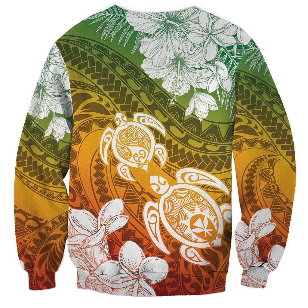 Kanaka Maoli Hawaii Flag Day Sweatshirt Vibrant Frangipani LT7 - Polynesian Pride