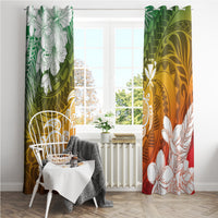 Kanaka Maoli Hawaii Flag Day Window Curtain Vibrant Frangipani LT7 - Polynesian Pride
