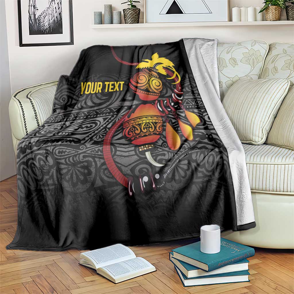 Personalized Papua New Guinea Milne Bay Blanket Bagi Necklace Mix Lime Pot Grunge LT7 Black - Polynesian Pride