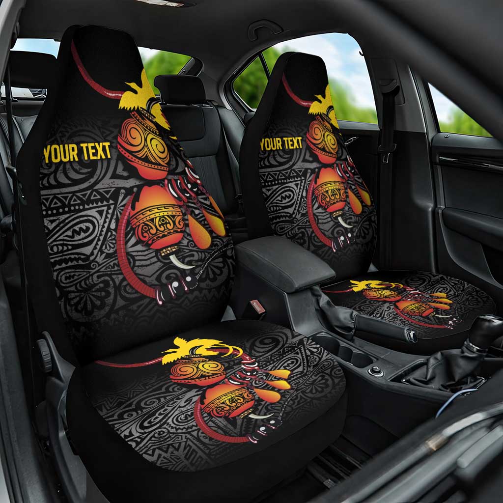Personalized Papua New Guinea Milne Bay Car Seat Cover Bagi Necklace Mix Lime Pot Grunge LT7 One Size Black - Polynesian Pride