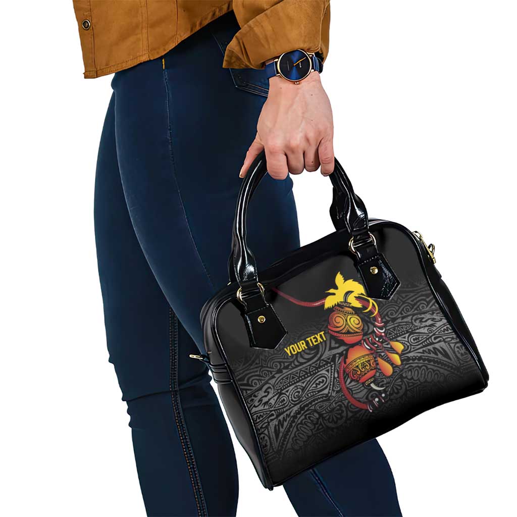 Personalized Papua New Guinea Milne Bay Shoulder Handbag Bagi Necklace Mix Lime Pot Grunge LT7 - Polynesian Pride