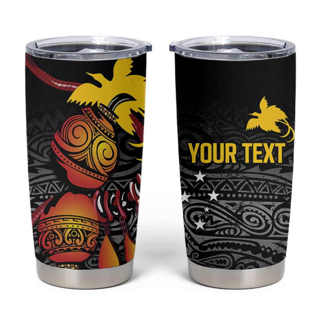 Personalized Papua New Guinea Milne Bay Tumbler Cup Bagi Necklace Mix Lime Pot Grunge LT7 Black - Polynesian Pride