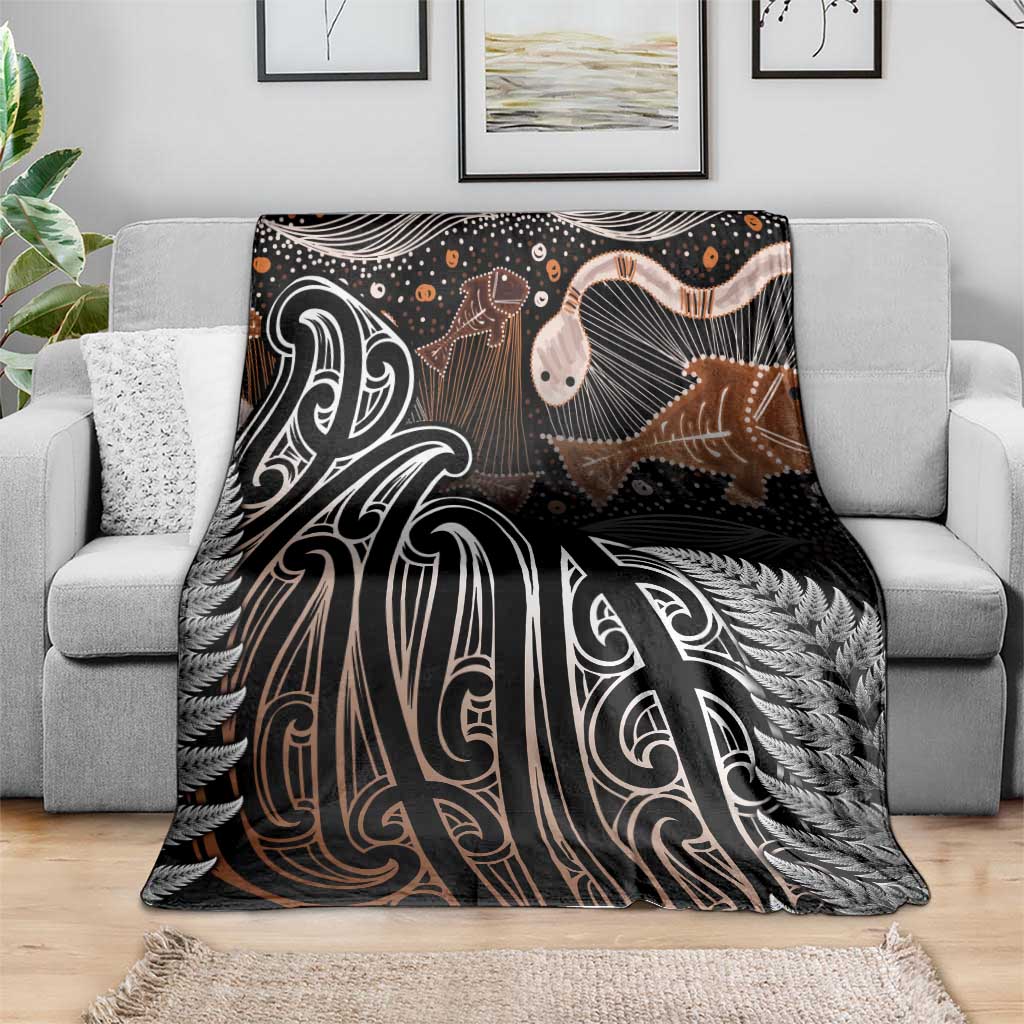 Aotearoa Maori - Australia Indigenous Blanket Koiri Whakairo Mix Aboriginal Art LT7 - Polynesian Pride