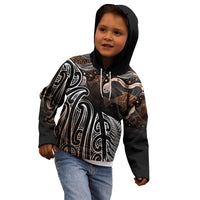 Aotearoa Maori - Australia Indigenous Kid Hoodie Koiri Whakairo Mix Aboriginal Art LT7 - Polynesian Pride