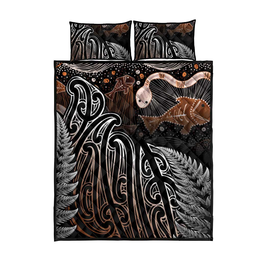Aotearoa Maori - Australia Indigenous Quilt Bed Set Koiri Whakairo Mix Aboriginal Art LT7 - Polynesian Pride