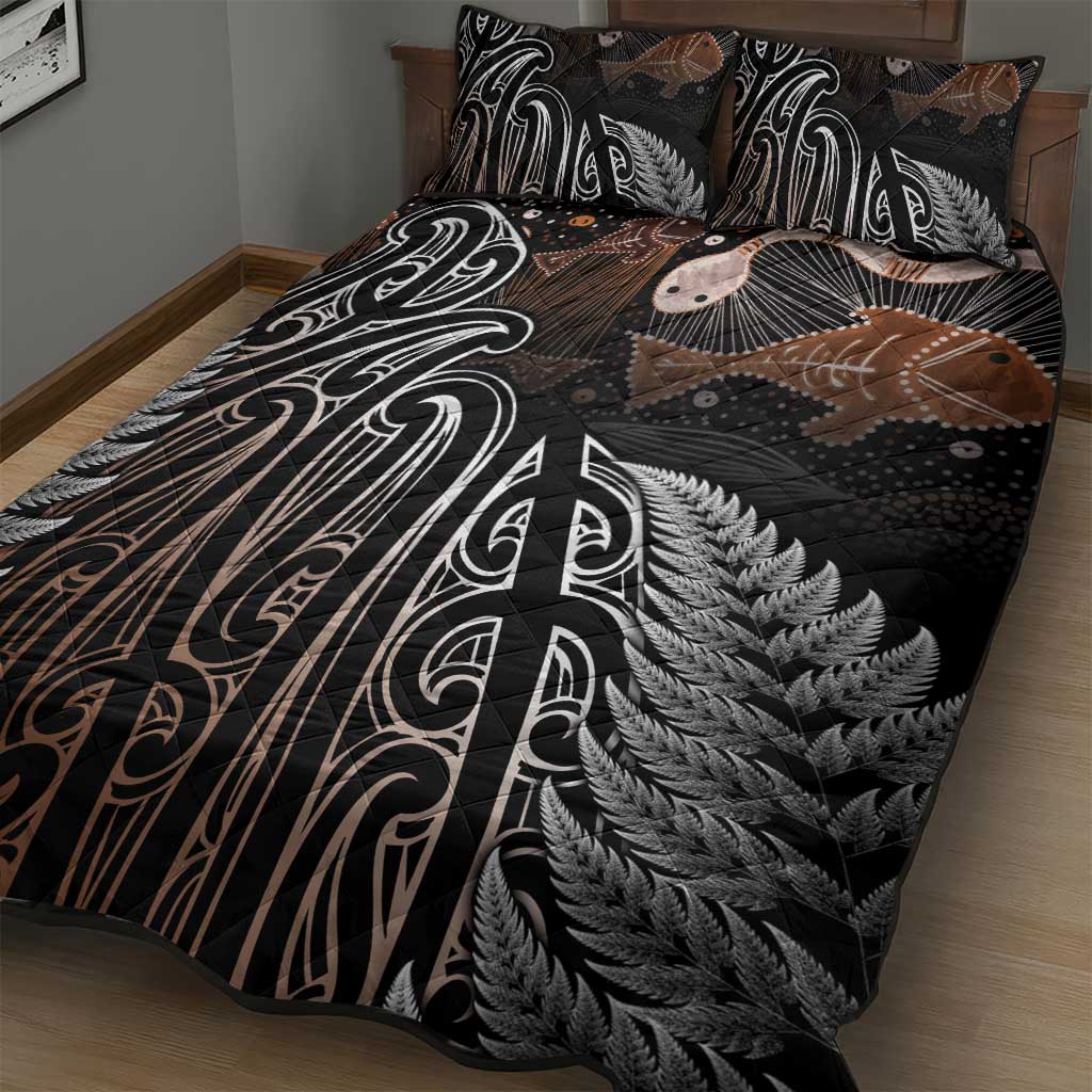 Aotearoa Maori - Australia Indigenous Quilt Bed Set Koiri Whakairo Mix Aboriginal Art LT7 - Polynesian Pride
