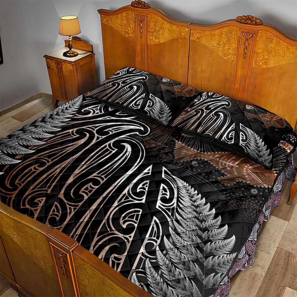 Aotearoa Maori - Australia Indigenous Quilt Bed Set Koiri Whakairo Mix Aboriginal Art LT7 - Polynesian Pride