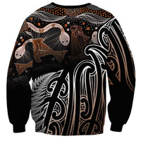 Aotearoa Maori - Australia Indigenous Sweatshirt Koiri Whakairo Mix Aboriginal Art LT7 - Polynesian Pride
