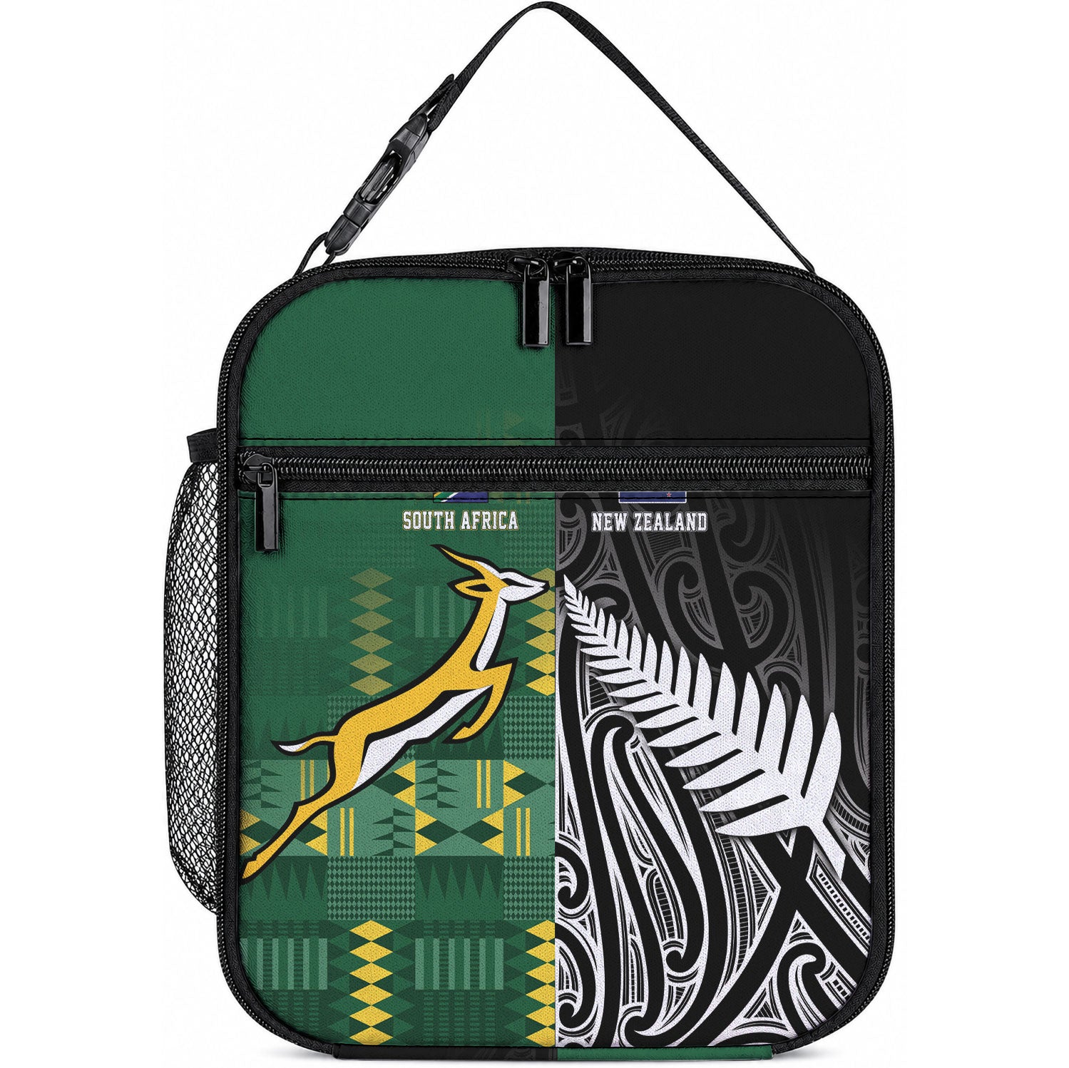 Rugby South Africa New Zealand Greatest Rivals Lunch Bag Tribal Motifs LT7 10.2 × 8.3 × 4.3 inch Multicolor - Polynesian Pride