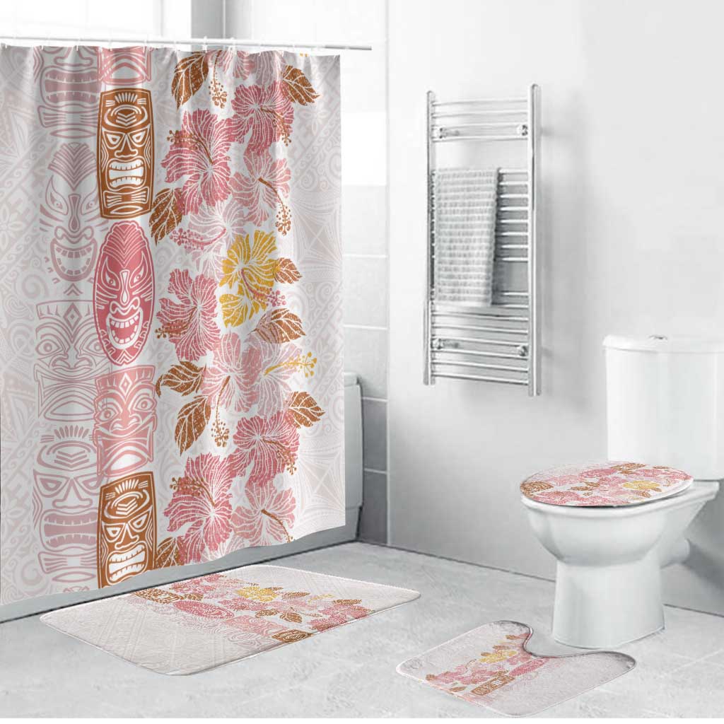 Christmas Aloha Hawaii Tiki Bathroom Set Hibiscus Spring Colors LT7 Bathroom Set (4 pcs) Pink - Polynesian Pride