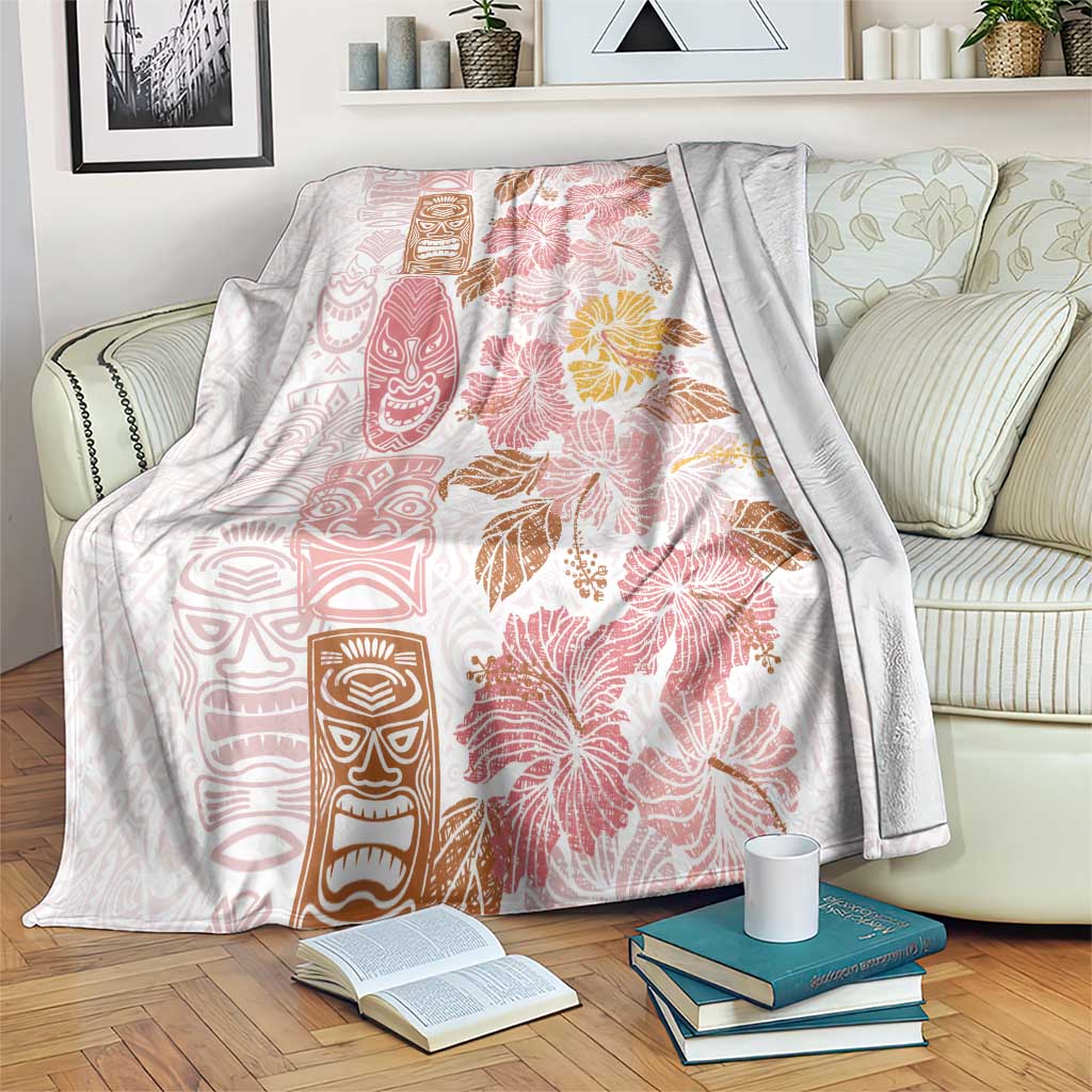 Christmas Aloha Hawaii Tiki Blanket Hibiscus Spring Colors LT7 Pink - Polynesian Pride