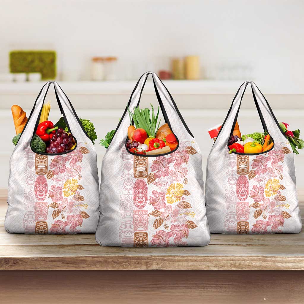 Christmas Aloha Hawaii Tiki Grocery Bag Hibiscus Spring Colors LT7 3-pack One Size Pink - Polynesian Pride