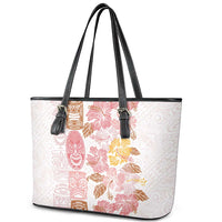 Christmas Aloha Hawaii Tiki Leather Tote Bag Hibiscus Spring Colors LT7 - Polynesian Pride