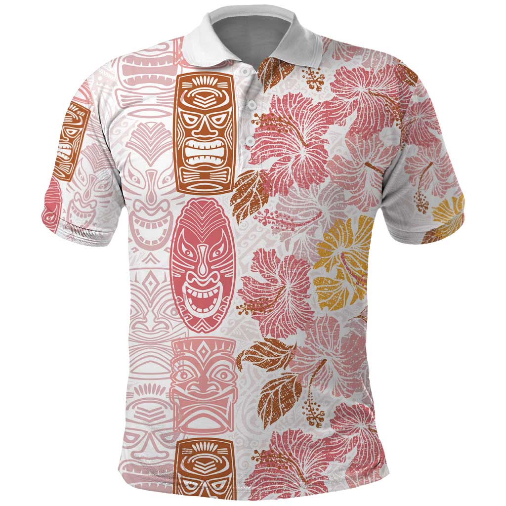 Christmas Aloha Hawaii Tiki Polo Shirt Hibiscus Spring Colors LT7 Pink - Polynesian Pride
